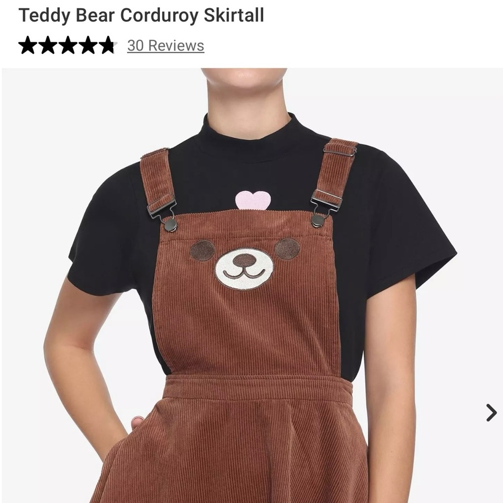 Hot Topic Brown Overalls Corduroy Dress
